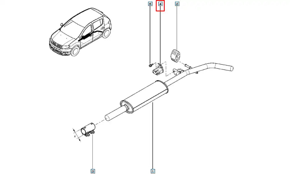 Megane Egzoz Askı Ve Montaj Lastik Takozu Şema
