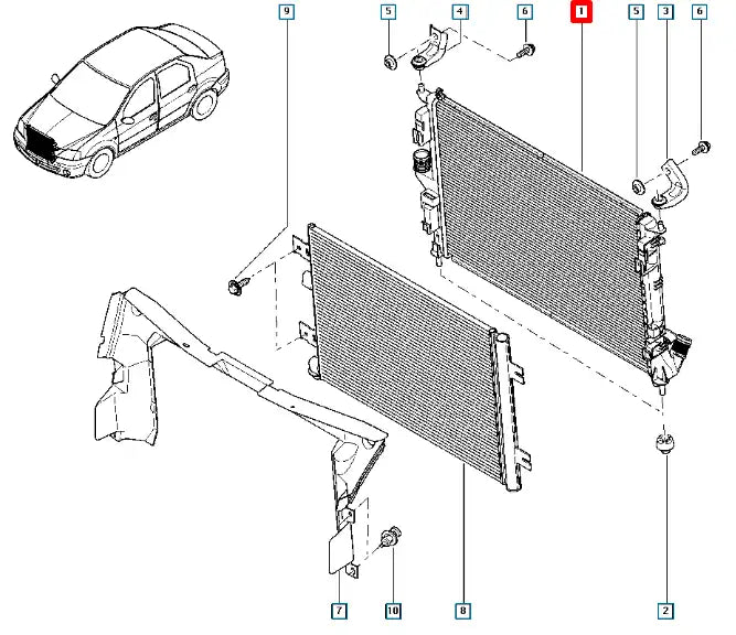Sandero Motor Su Radyatörü Şema