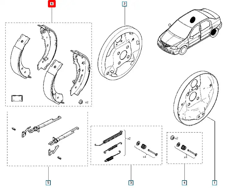 Clio Arka Fren Balatası Şema Clio Arka Fren Balatası Şema