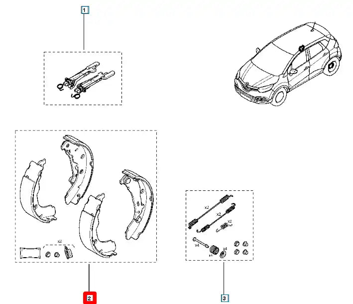 Clio Arka Fren Balatası Şema Clio Arka Fren Balatası Şema