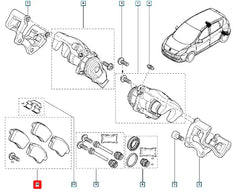 Megane Arka Fren Balatası Şema