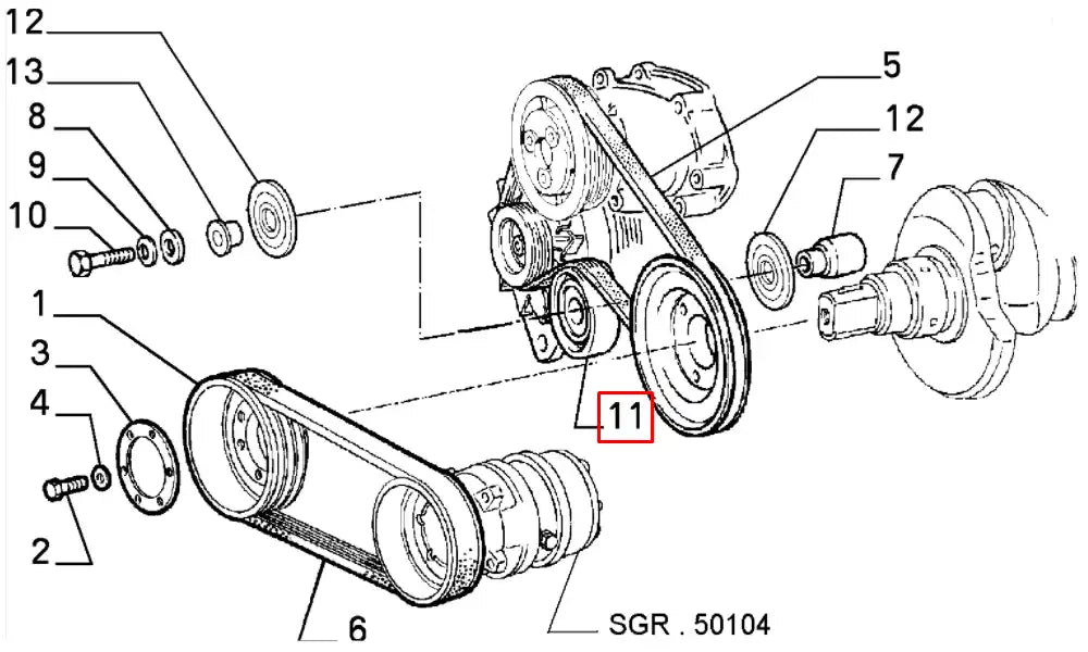 Tipo Alternatör Kayışı Gergi Bilyası Şema Tipo Alternatör Kayışı Gergi Bilyası Şema