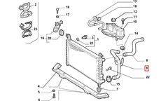 Siena Motor Radyatörü Alt Hortumu Şema
