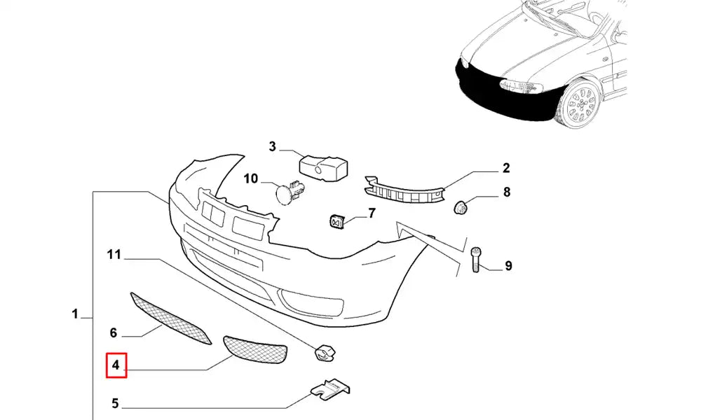Albea Sis Farı Kapak Plastiği Şema