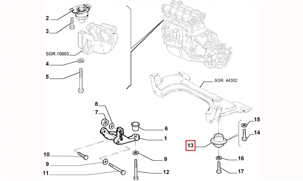 Palio Motor Arka Bağlantı Takozu Şema Palio Motor Arka Bağlantı Takozu Şema