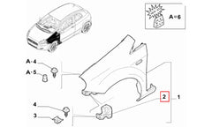 Grande Punto Tampon Çamurluk Arası Montaj Sacı Şema