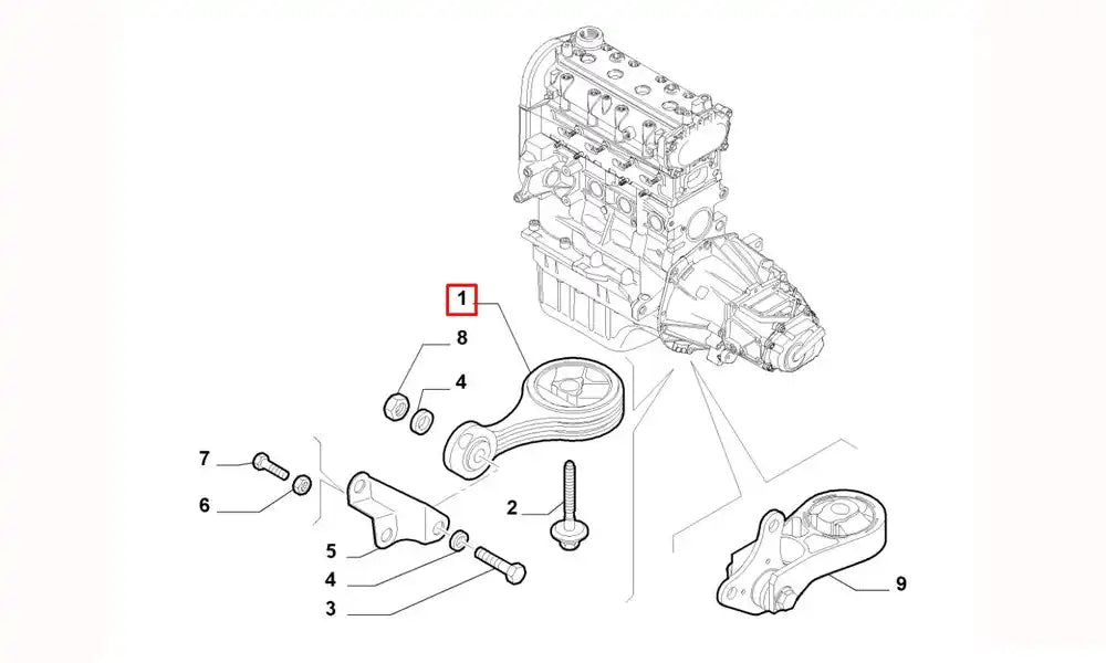 İdea Motor Arka Bağlantı Takozu Şema İdea Motor Arka Bağlantı Takozu Şema