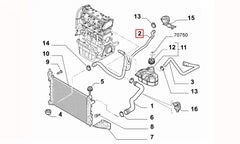 Linea Motor Radyatörü Üst Hortumu Şema