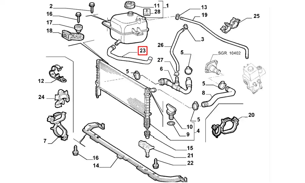 Doblo Radyatör Genleşme Depo Hortumu Şema Doblo Radyatör Genleşme Depo Hortumu Şema