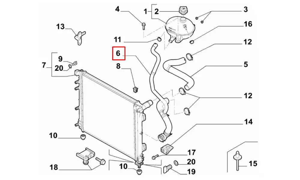 500 Motor Radyatörü Alt Hortumu Şema 500 Motor Radyatörü Alt Hortumu Şema