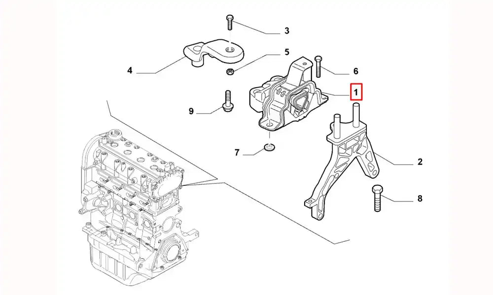 Linea Motor Ön Bağlantı Takozu Şema Linea Motor Ön Bağlantı Takozu Şema