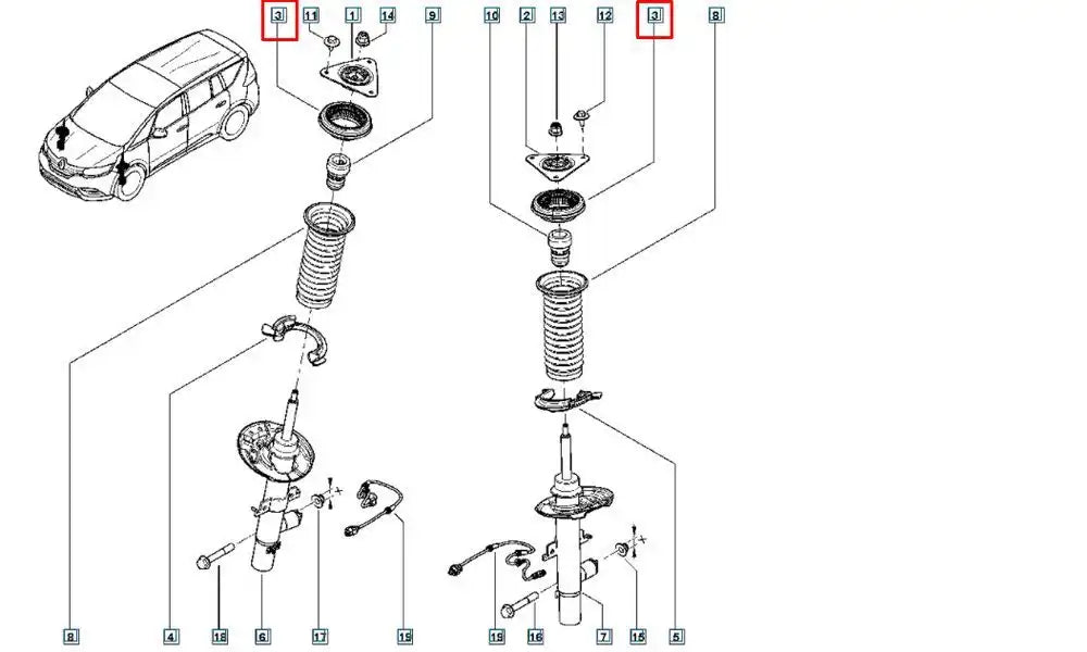 Talisman Amortisör Bilyası Şema Talisman Amortisör Bilyası Şema