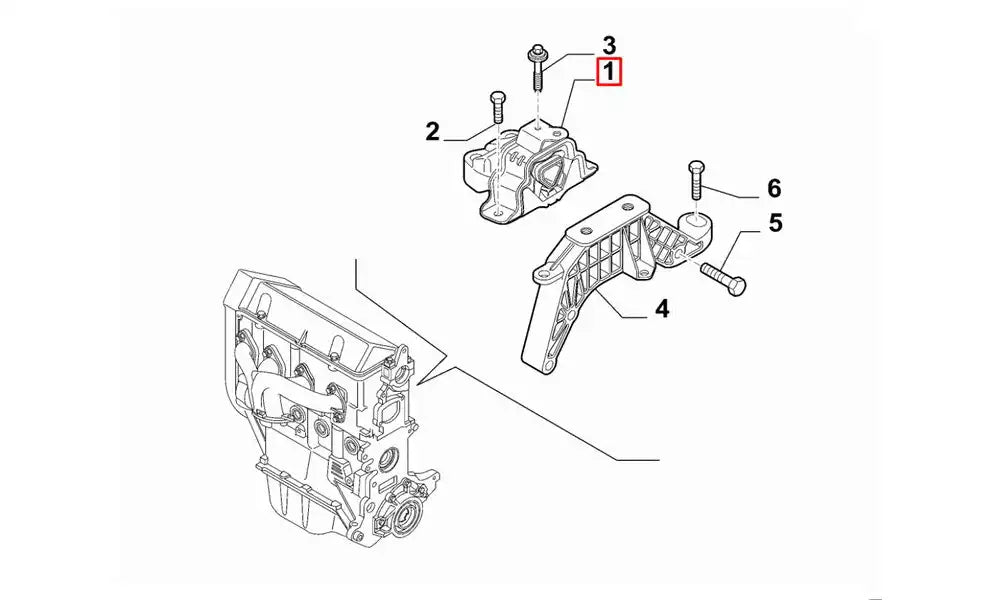 Grande Punto Motor Ön Bağlantı Takozu Şema Grande Punto Motor Ön Bağlantı Takozu Şema