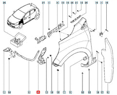 Clio Tampon Çamurluk Arası Montaj Sacı Şema