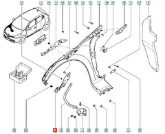 Clio Tampon Çamurluk Arası Montaj Sacı Şema