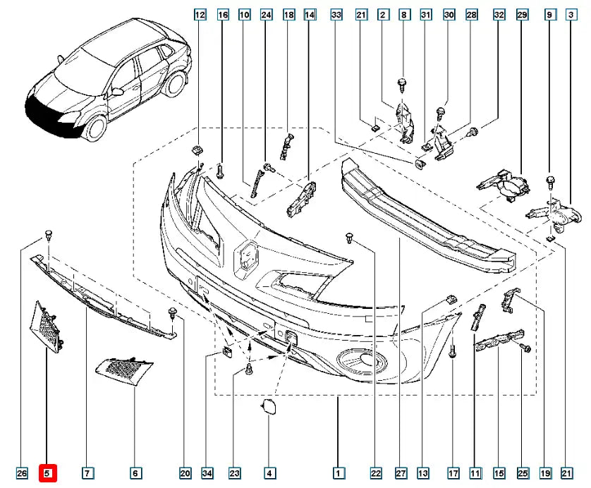 Koleos Ön Panjur Şema