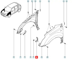 Koleos Tampon Çamurluk Arası Montaj Sacı Şema