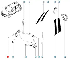 Clio Kapı Ayna Köşe Plastiği Şema
