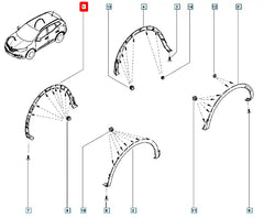 Kadjar Çamurluk Ağzı Kaplama Plastiği Şema