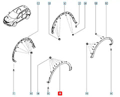 Kadjar Çamurluk Ağzı Kaplama Plastiği Şema