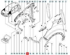 Clio Tampon Çamurluk Arası Montaj Sacı Şema