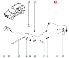 Duster Kaput Açma Teli ve Kolu Takım Şema