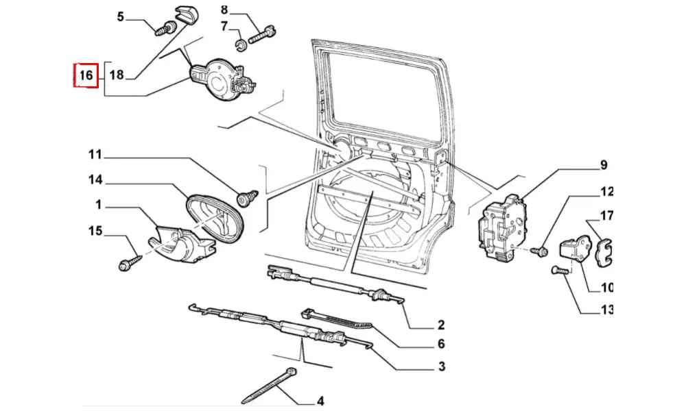 Doblo Kapı Dış Açma Kolu Şema