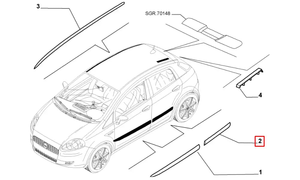 Grande Punto Kapı Çıtası Şema