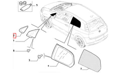 Grande Punto Kapı Ayna Köşe Plastiği Şema