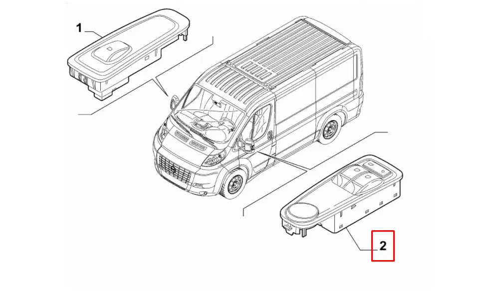 Ducato Cam Ve Ayna Kumanda Butonu Şema