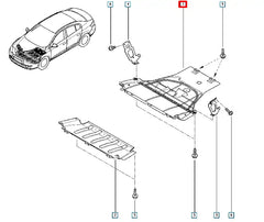 Megane Motor Alt Koruma Plastiği Şema