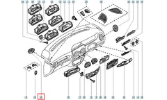 Megane Kalorifer Havalandırma İç Izgarası Çerçevesiz Şema