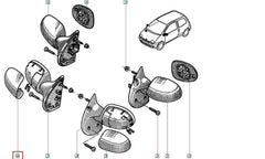 Twingo Yan Ayna Kapağı Şema