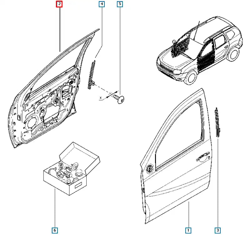 Sandero Kapı Komple Şema