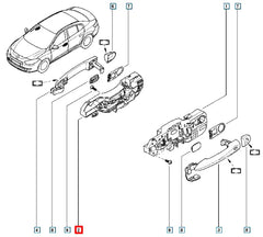 Latitude Kapı Dış Açma Kolu Alt Mekanizması Şema