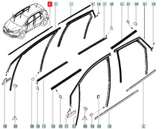 Captur Kapı Cam Fitili Şema