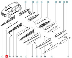 Clio Kapı Çıtası Üst Nikelajı Şema