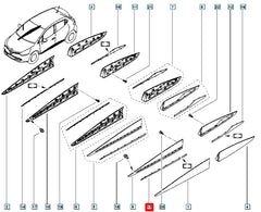 Clio Kapı Çıtası Üst Nikelajı Şema
