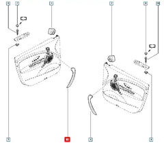 Megane Kapı İç Çekme Kolu Şema