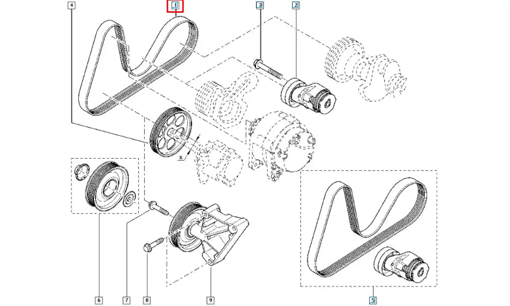 Megane Alternatör Kayışı Şema Megane Alternatör Kayışı Şema