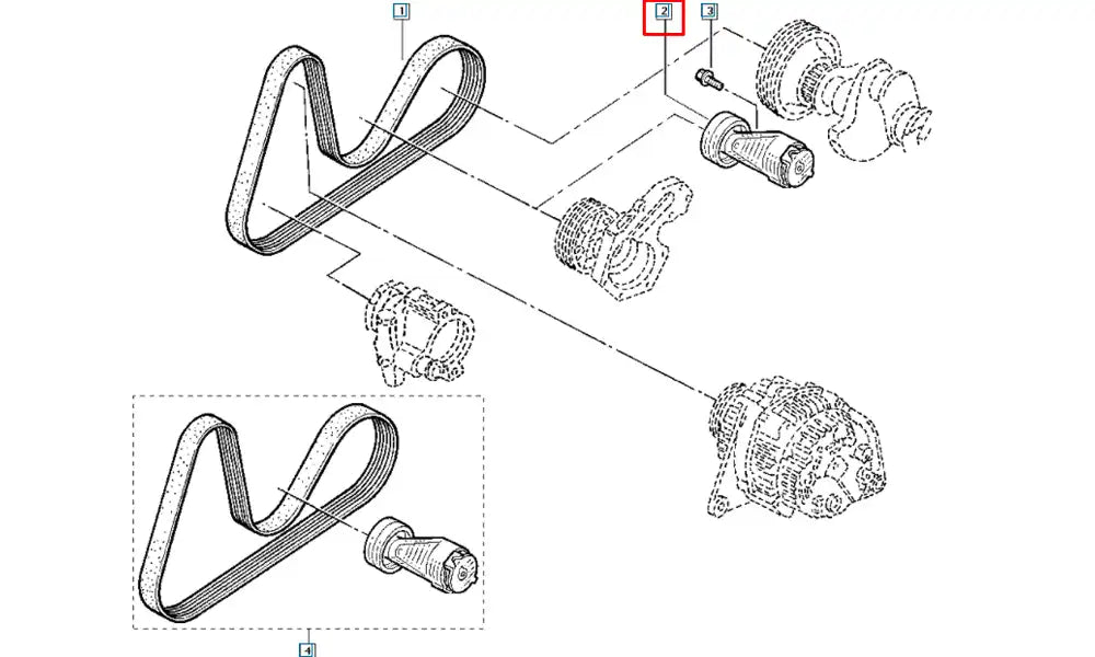 21 Alternatör Kayışı Gergi Bilyası Şema 21 Alternatör Kayışı Gergi Bilyası Şema