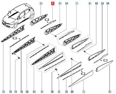 Clio Kapı Çıtası Üst Nikelajı Şema