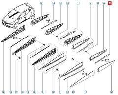 Clio Kapı Çıtası Üst Nikelajı Şema