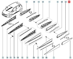 Clio Kapı Çıtası Üst Nikelajı Şema