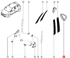 Clio Arka Kapı Dış Köşe Plastiği Şema