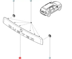 Duster Bagaj Kapağı Dış Kaplama Plastiği Şema
