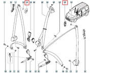 Clio Emniyet Kemeri Yükseklik Ayar Düğmesi Şema