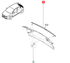 Clio Bagaj Kapağı Dış Kaplama Plastiği Şema