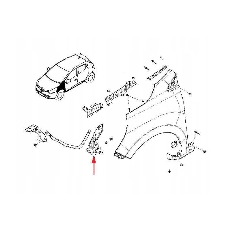 Clio Tampon Çamurluk Arası Montaj Sacı
