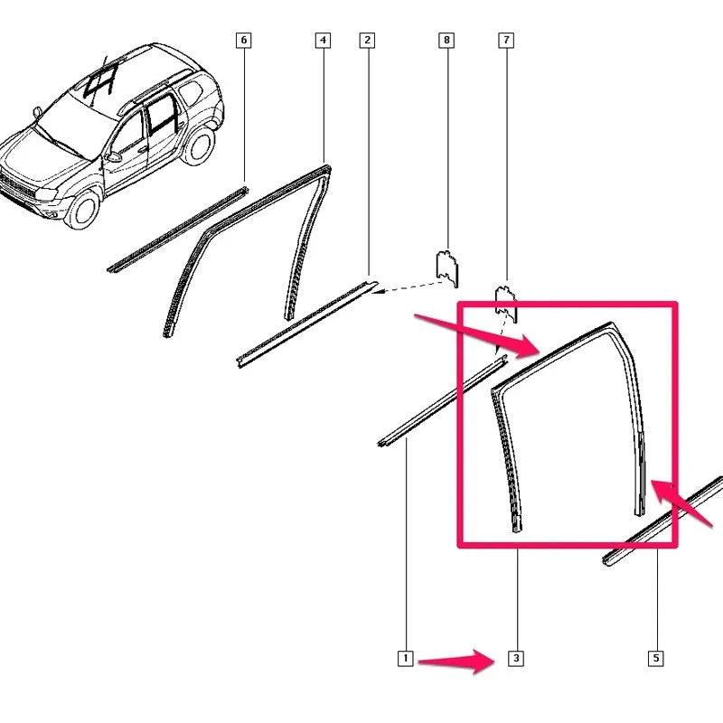 Duster Kapı Cam Fitili
